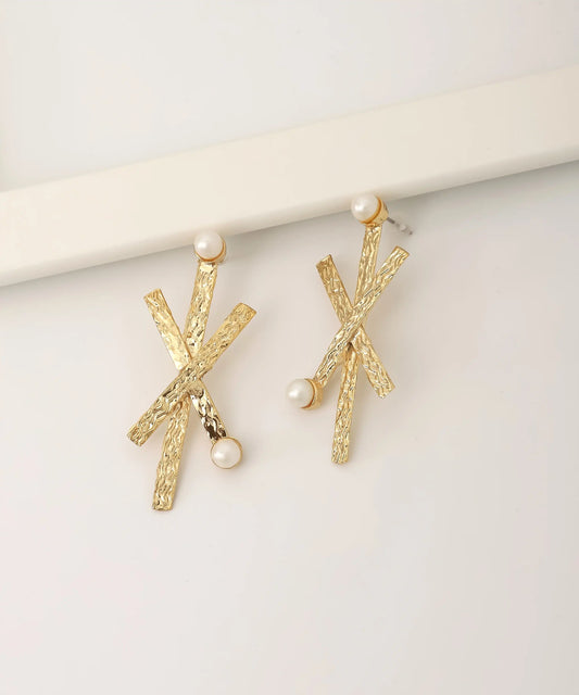 Gold Plated Pearl Earrings