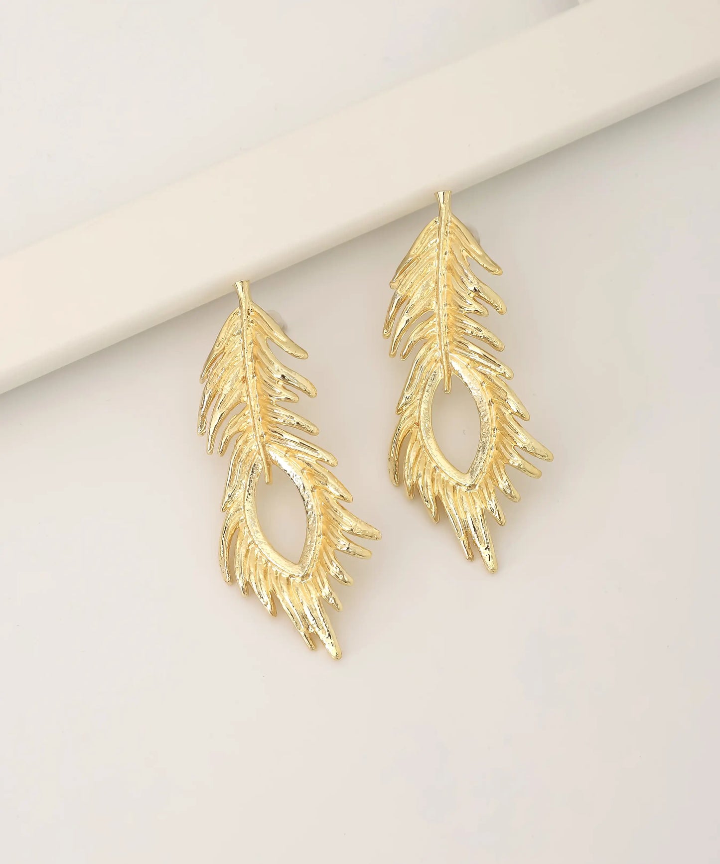 Gold Plated Leaf Earrings