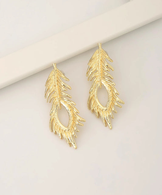 Gold Plated Leaf Earrings