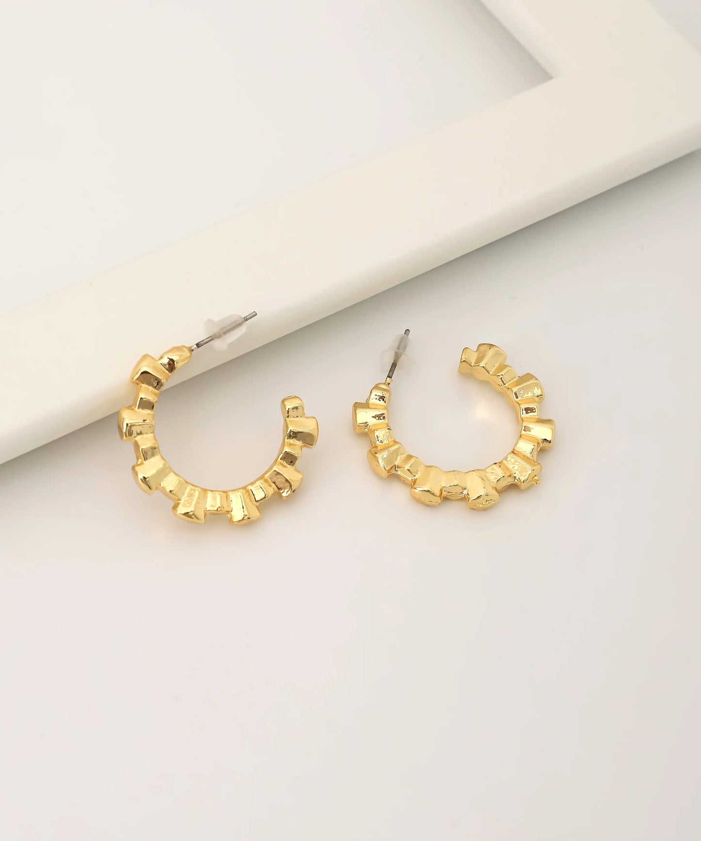Gold Plated Circle Earrings