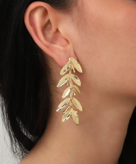 Gold Plated Leaf Earrings
