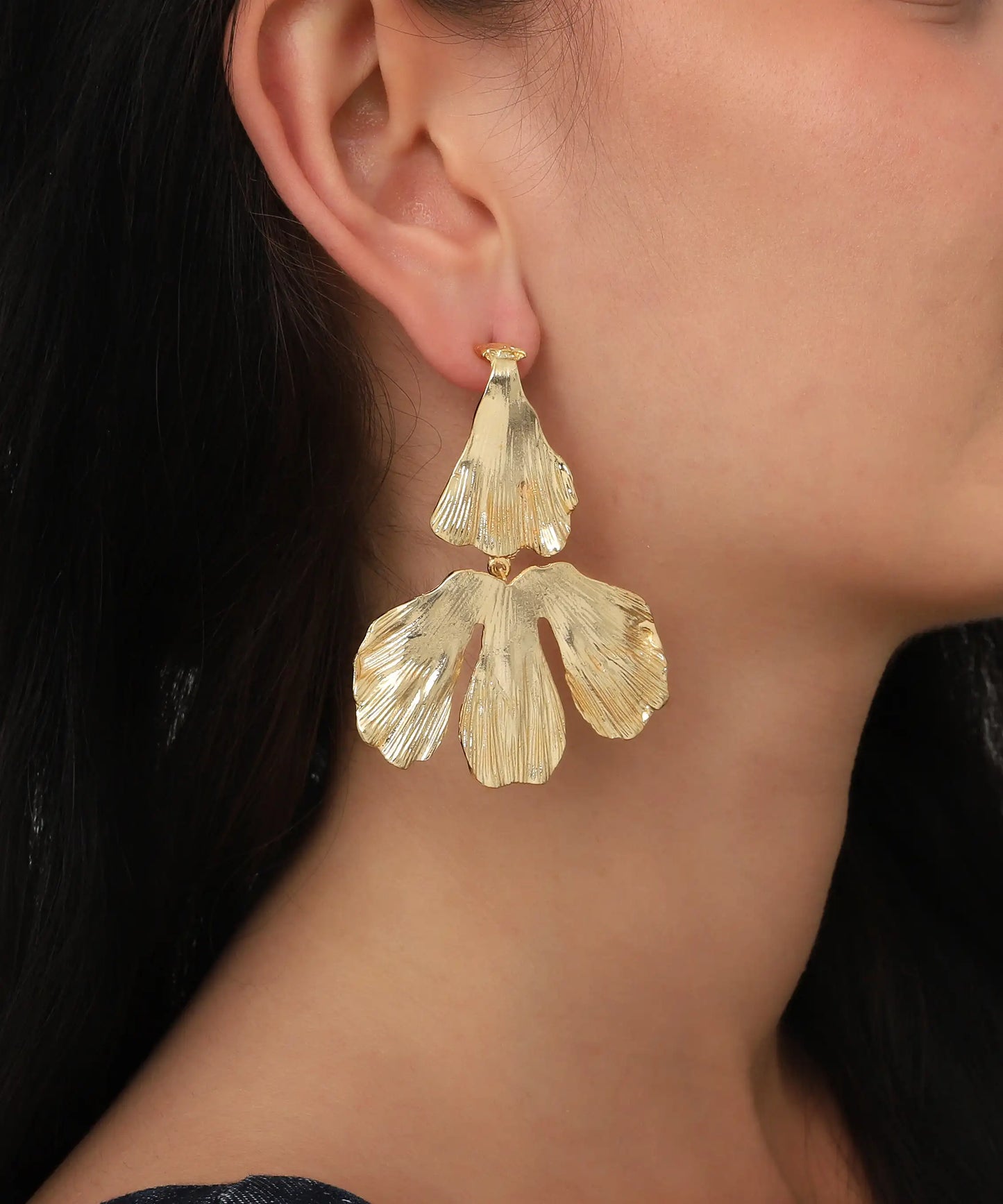 Gold Plated Leaf Earrings