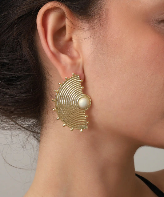 Gold Plated Pearl Earrings