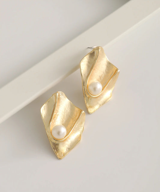 Gold Plated Pearl Earrings