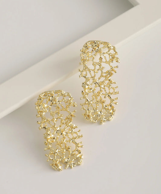 Gold Plated Abstract Earrings