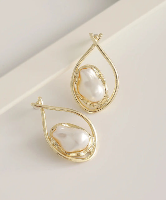 Gold Plated Pearl Earrings