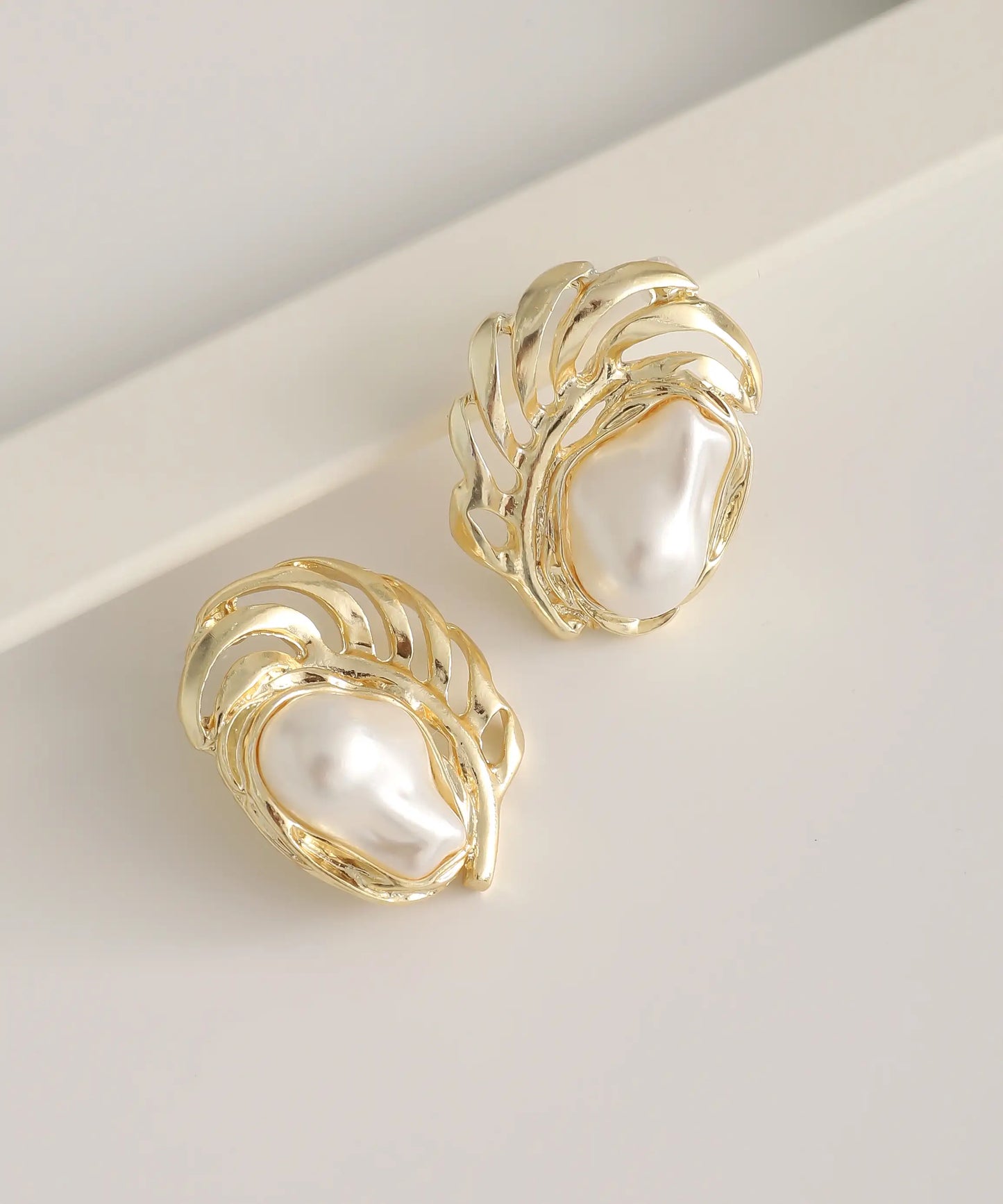 Gold Plated Pearl Earrings