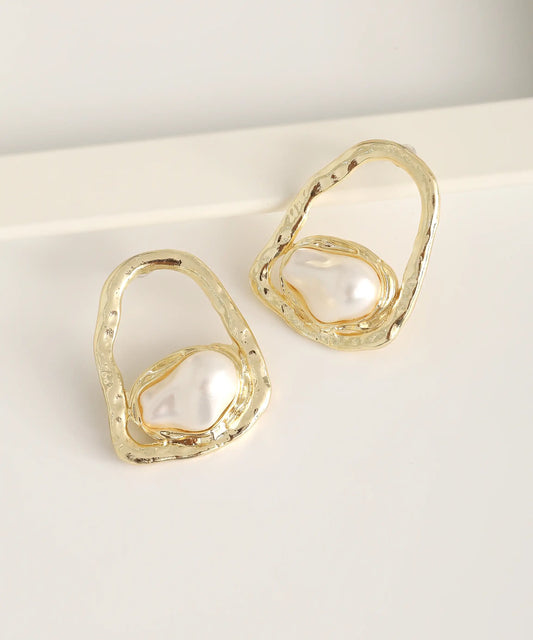 Gold Plated Pearl Earrings