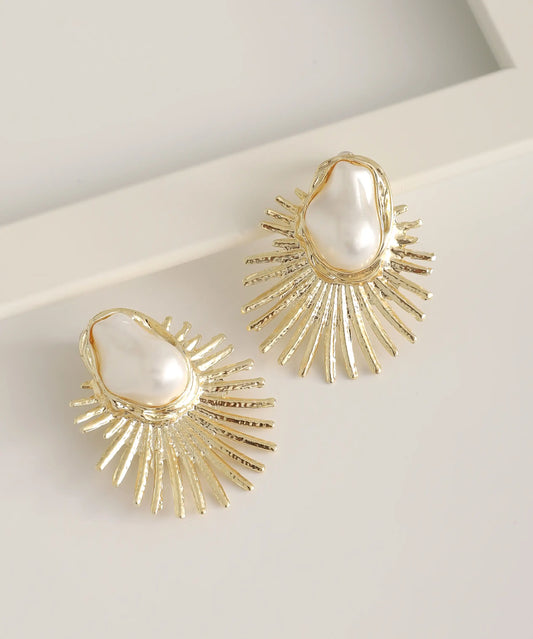 Gold Plated Pearl Earrings