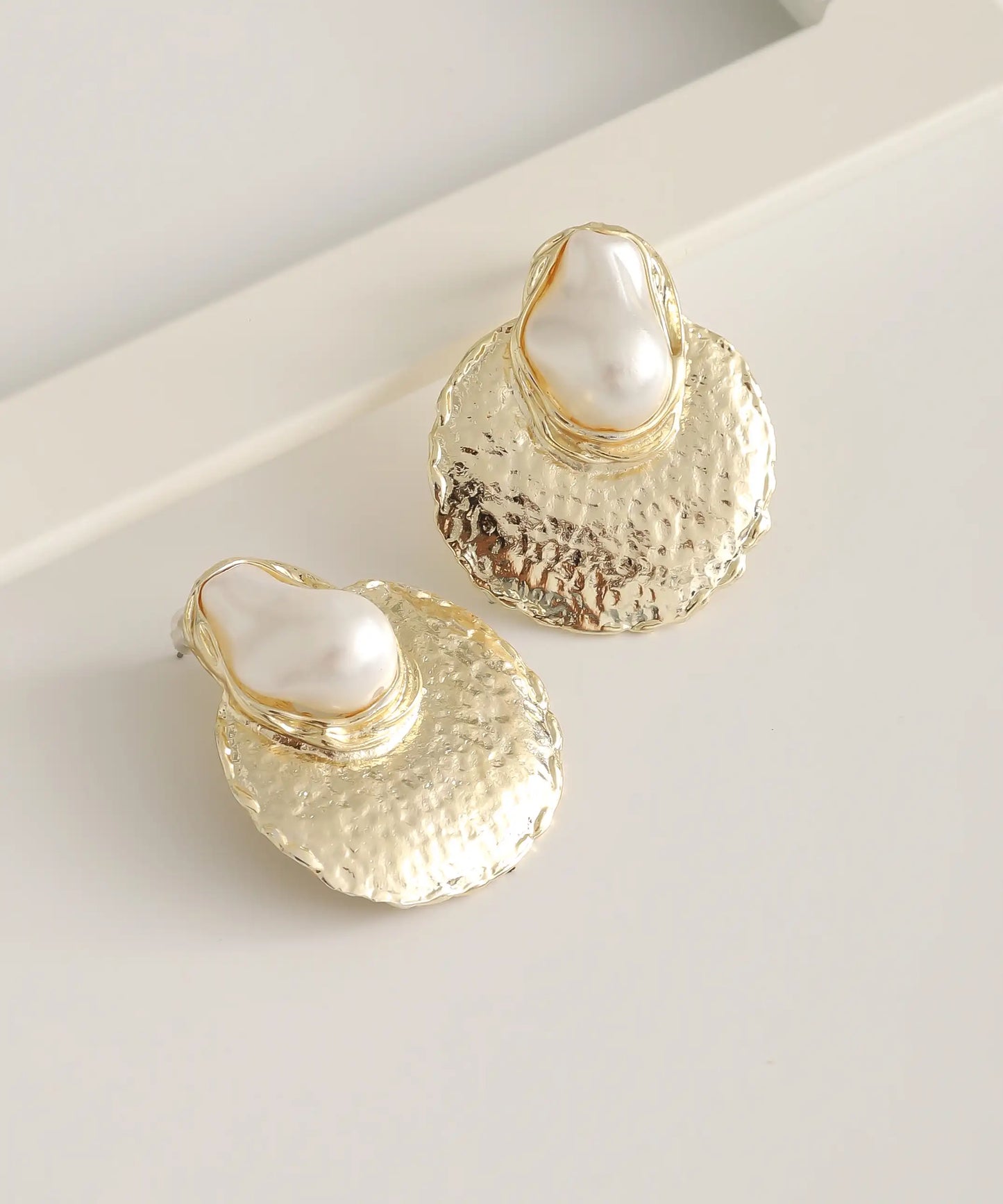 Gold Plated Pearl Earrings