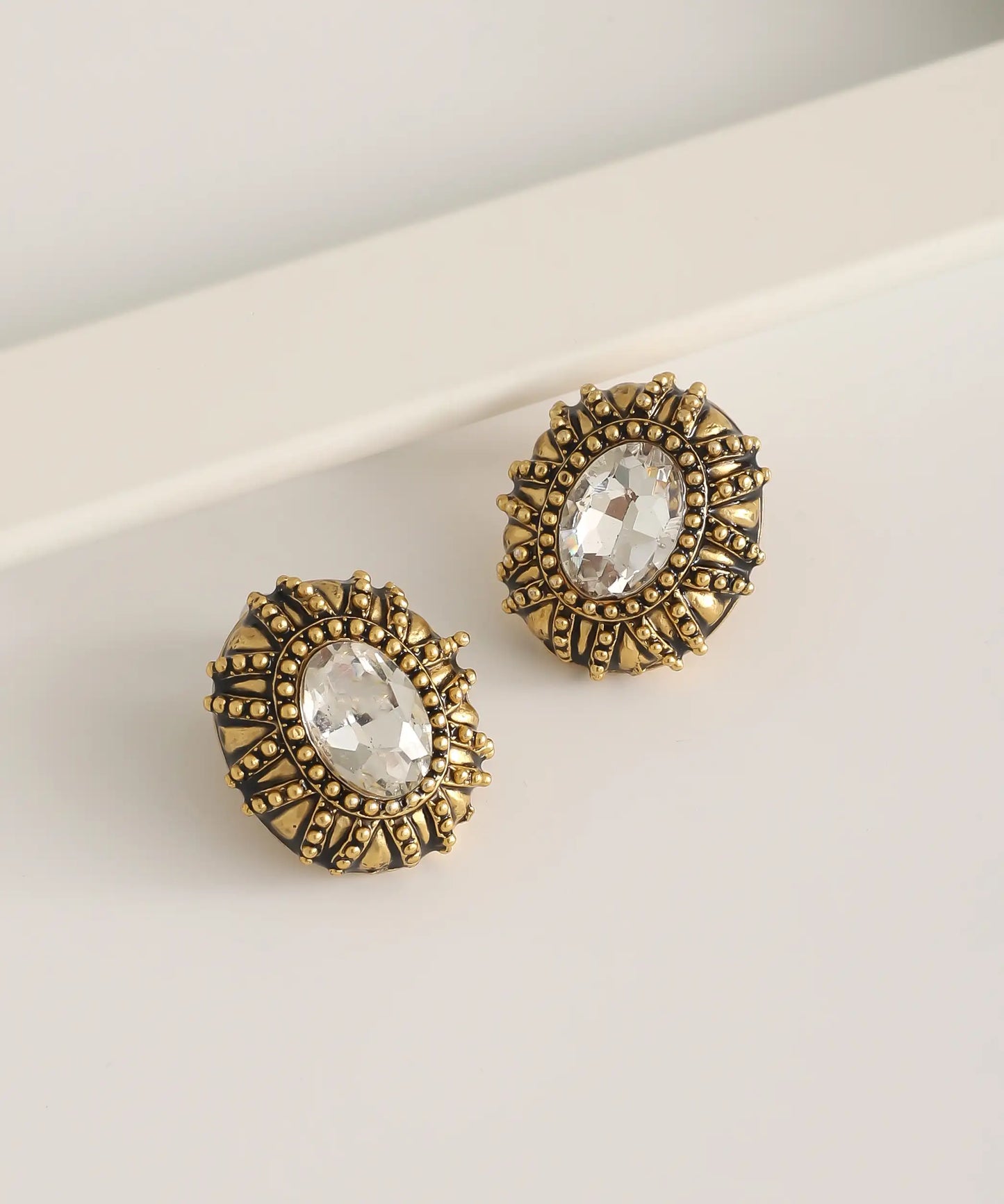 Gold Plated Stone Earrings