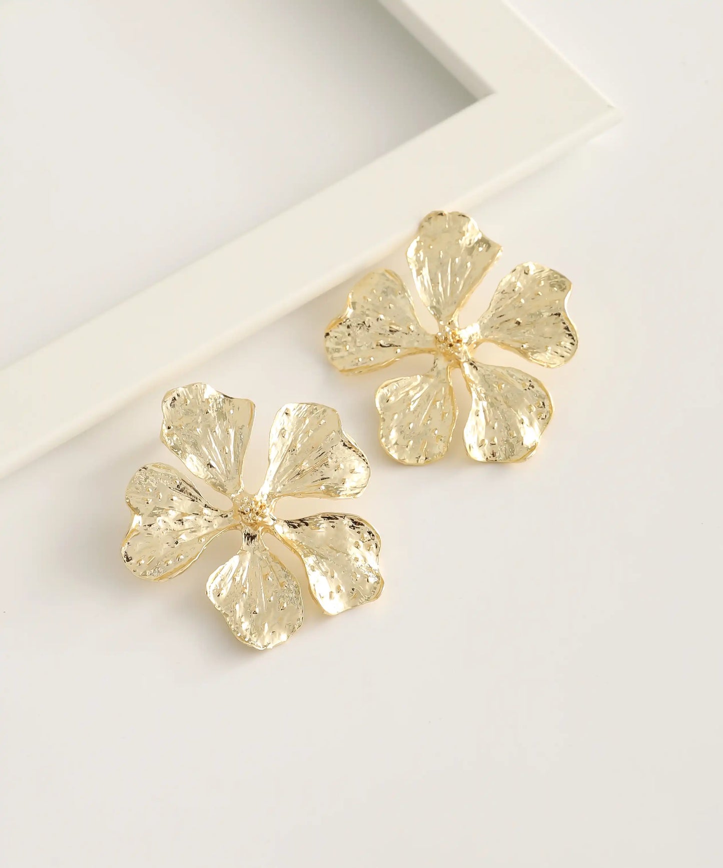 Gold Plated Flower Earrings