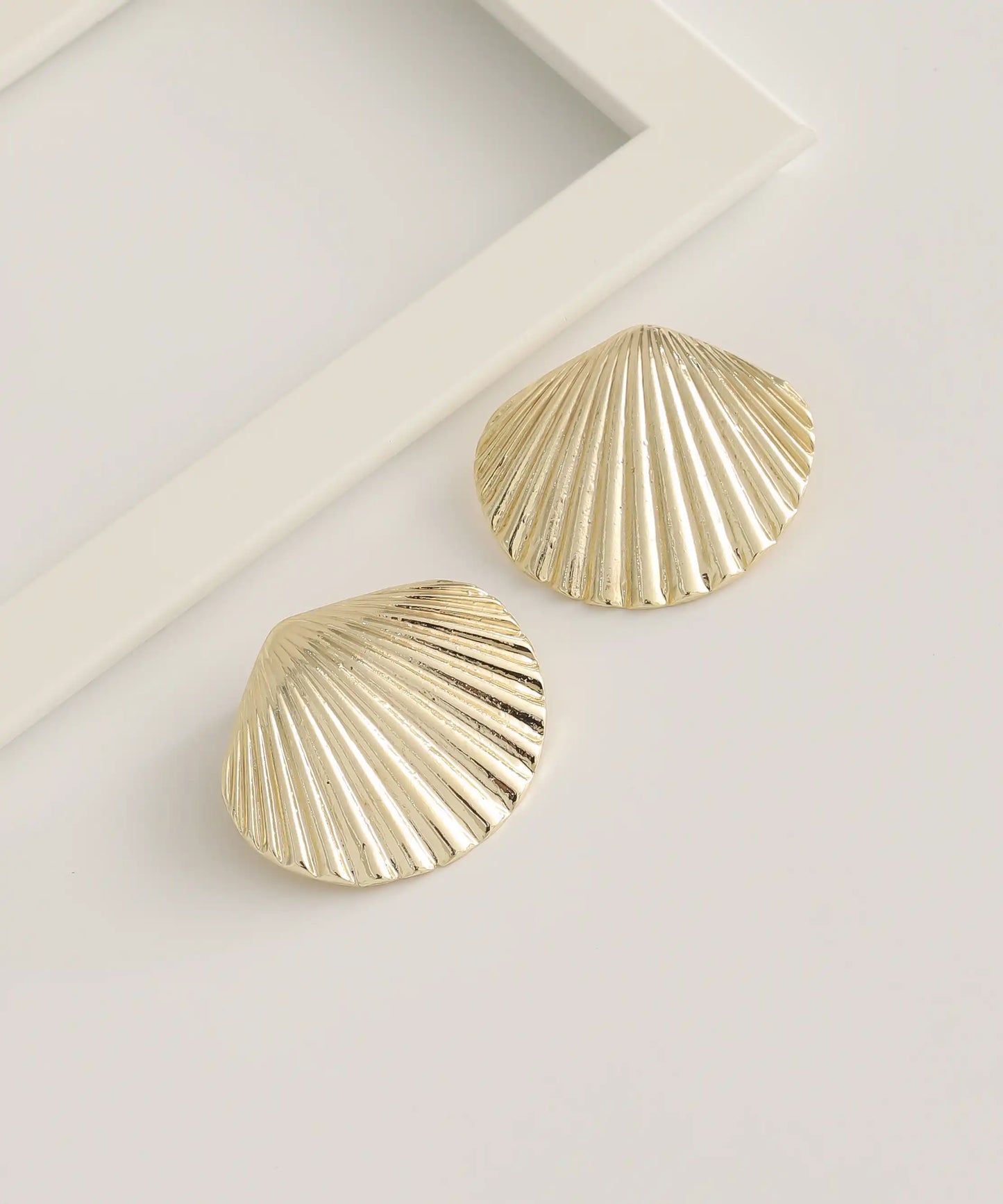 Gold Plated Oyster Earrings