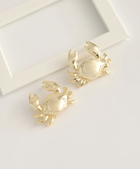 Gold Plated Crab Earrings