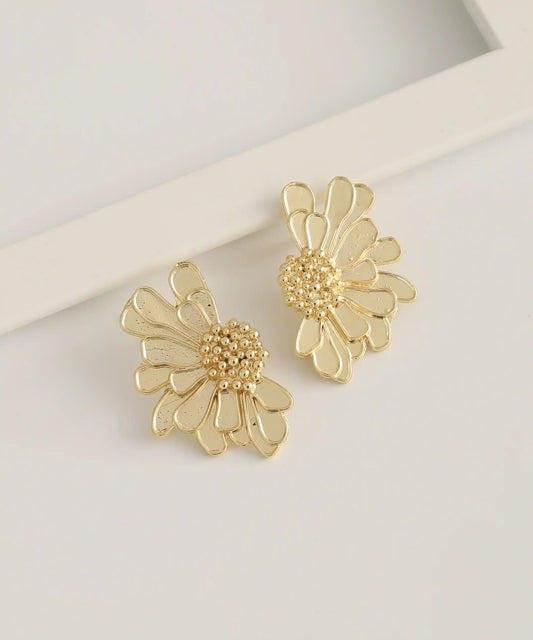 Gold Plated Flower Earrings
