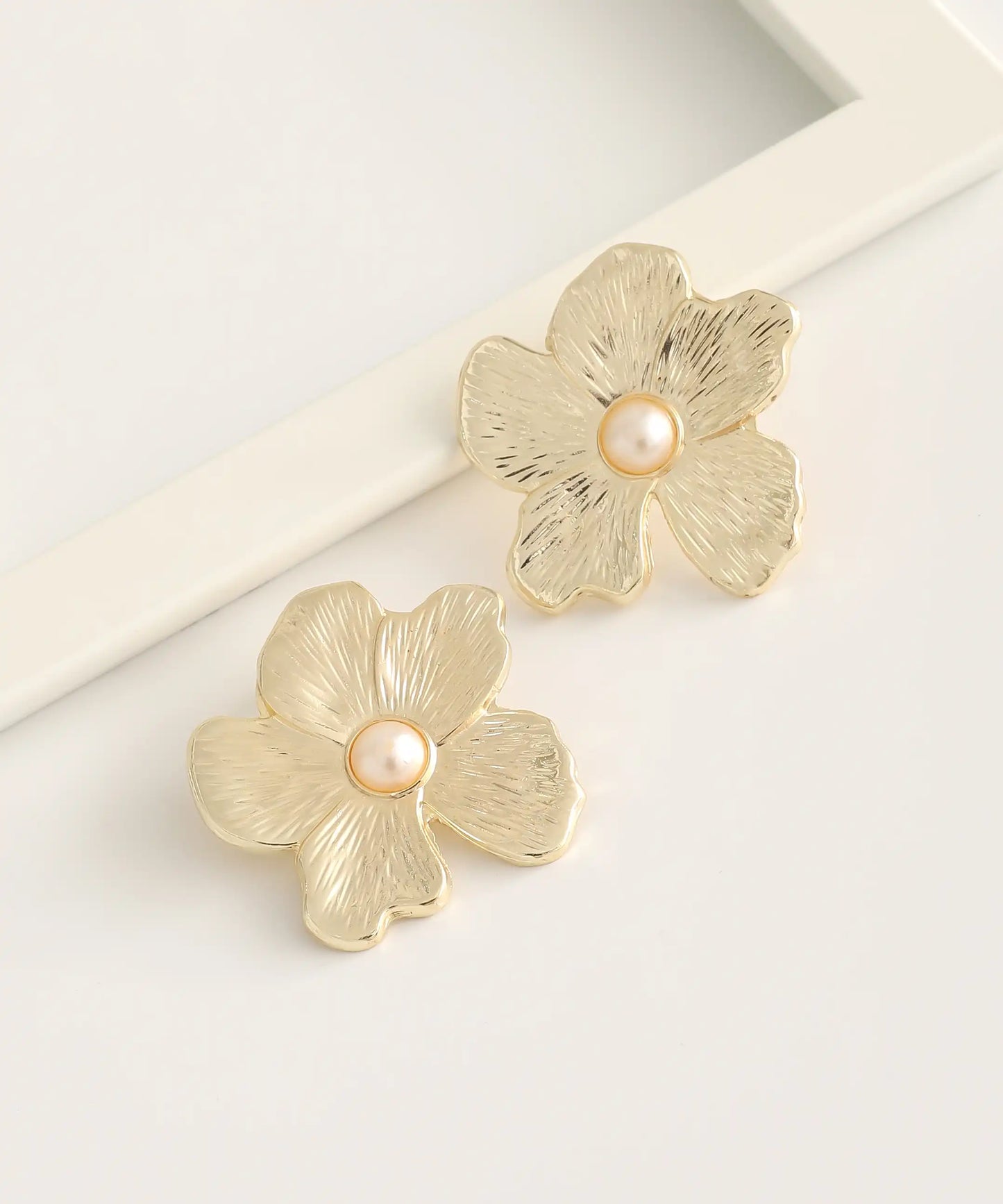 Gold Plated Flower Earrings