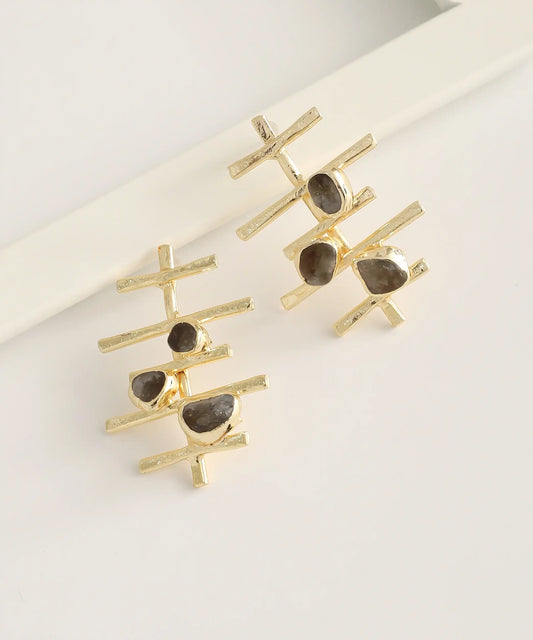 Gold Plated Stone Earrings