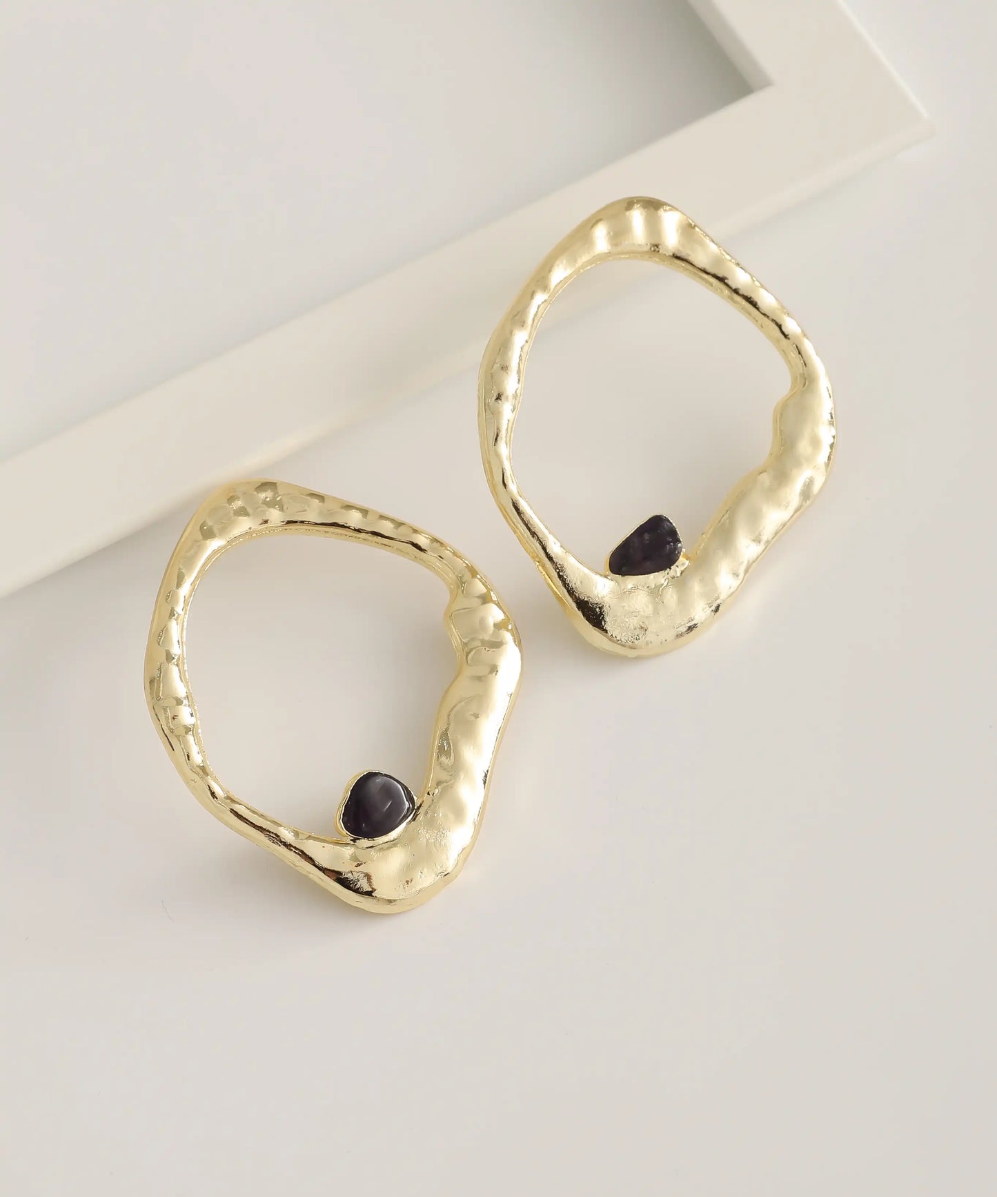 Gold Plated Stone Earrings