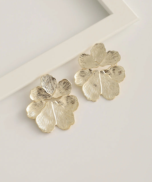 Gold Plated Flower Earrings