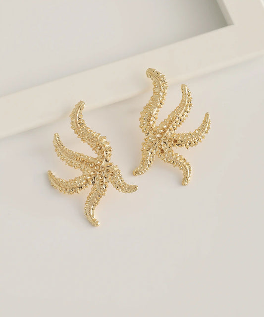 Gold Plated Abstract Earrings