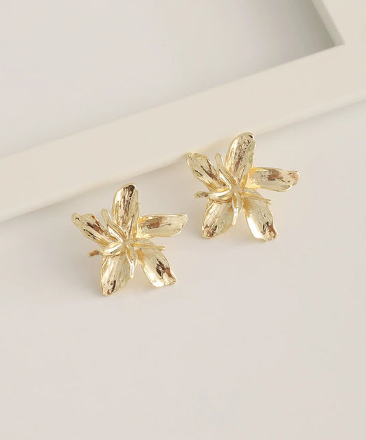 Gold Plated Flower Earrings