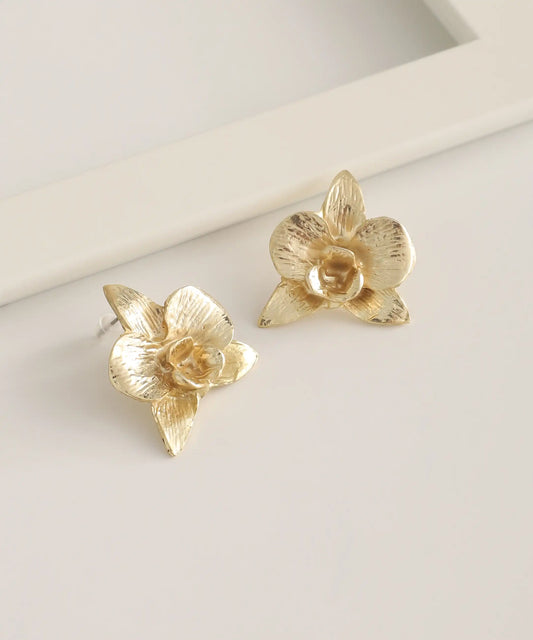 Gold Plated Flower Earrings