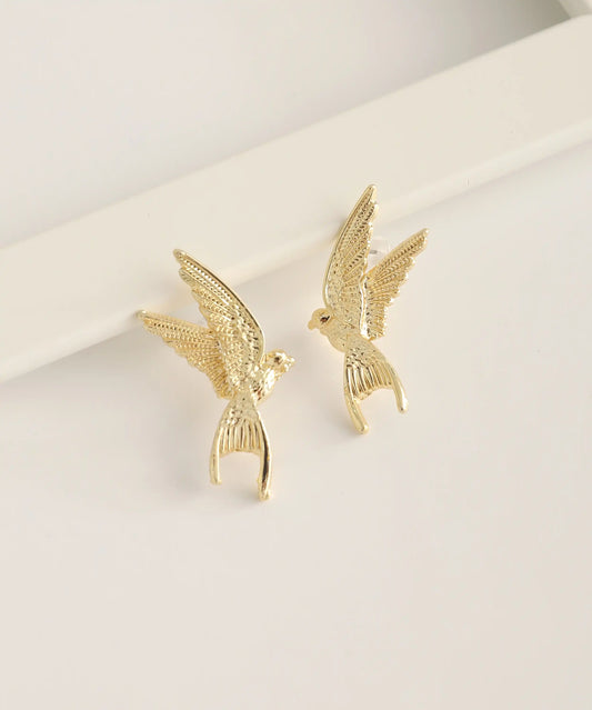 Gold Plated Phoenix Earrings
