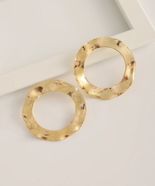 Gold Plated Circle Earrings