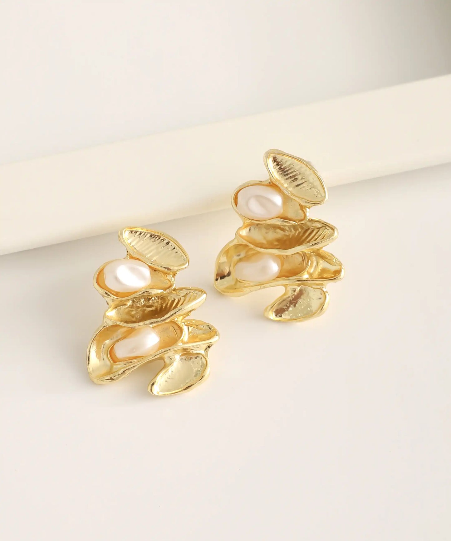 Gold Plated Abstract Earrings