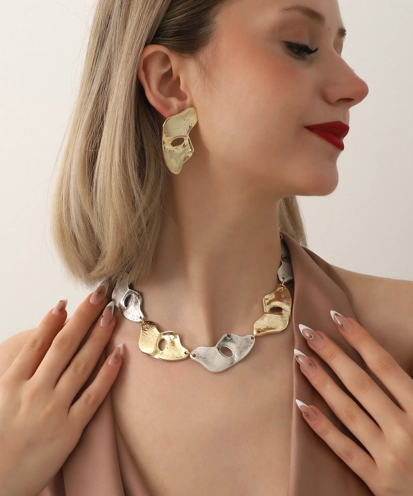 Gold And Silver Plated Silhouette Jewelry Set
