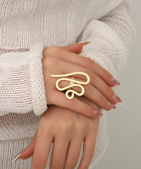Gold Plated Abstract Ring