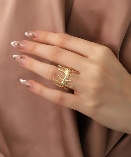 Gold Plated Abstract Ring