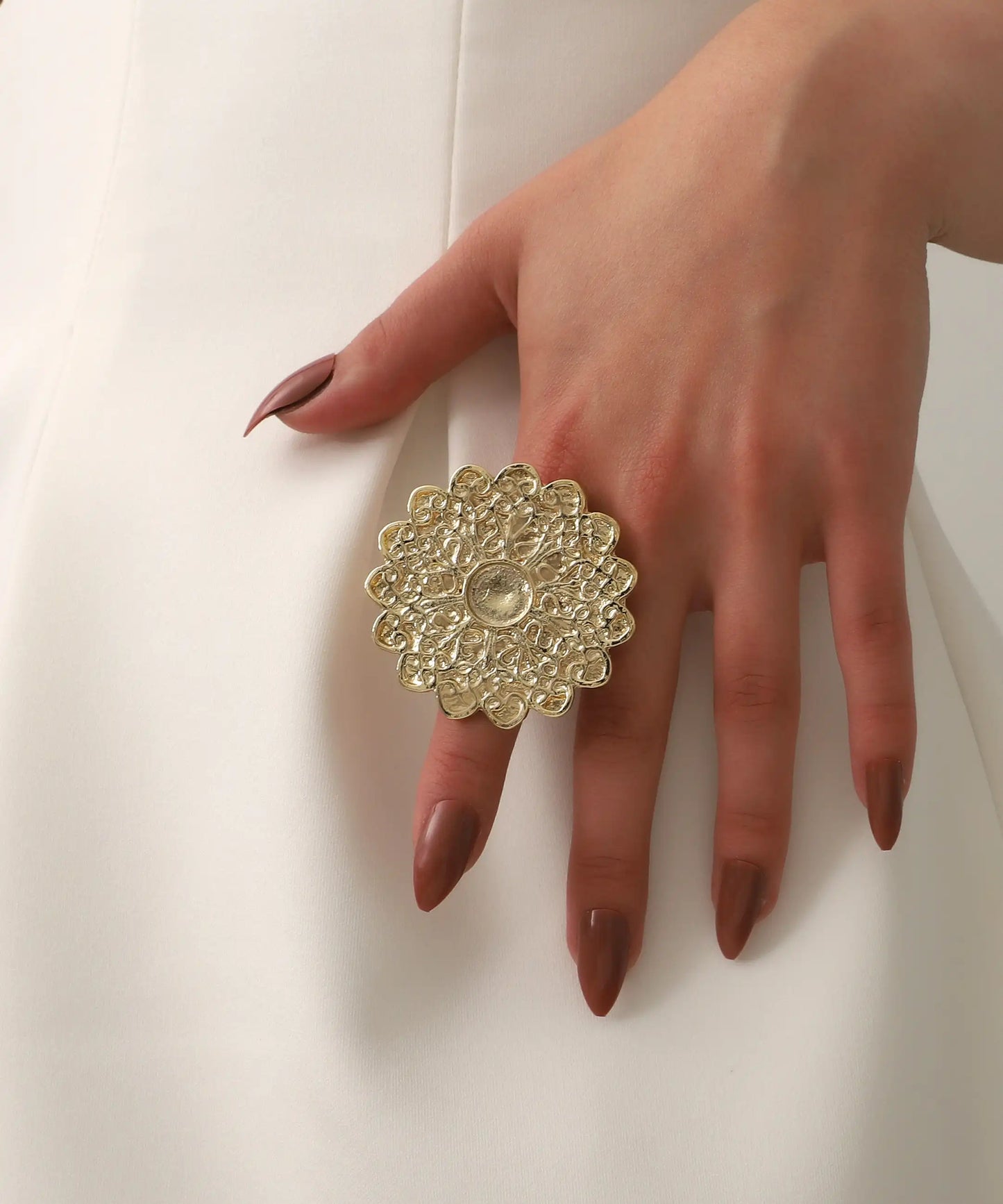 Gold Plated Flower Ring