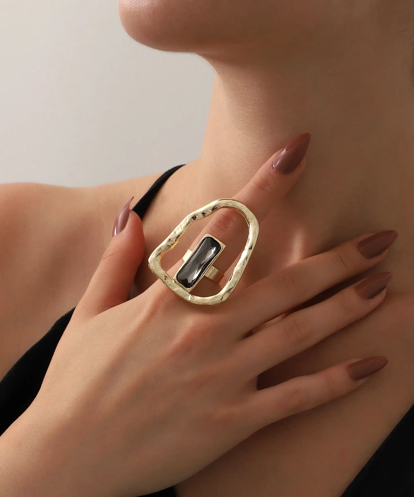 Gold Plated Stone Ring