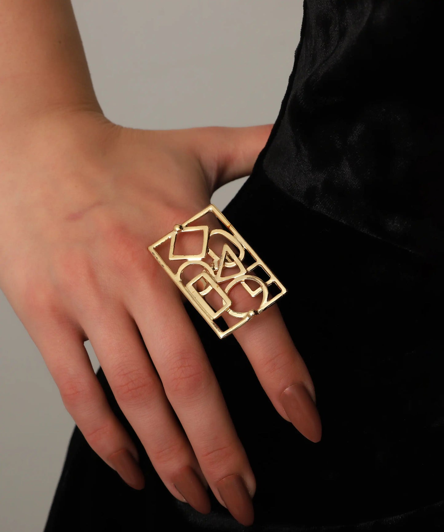 Gold Plated Geometric Ring