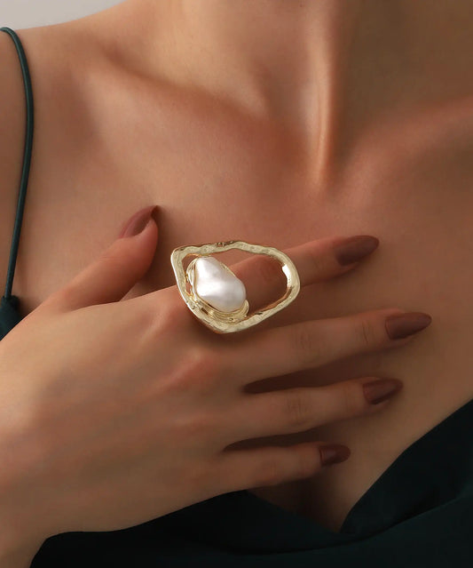 Gold Plated Pearl Ring