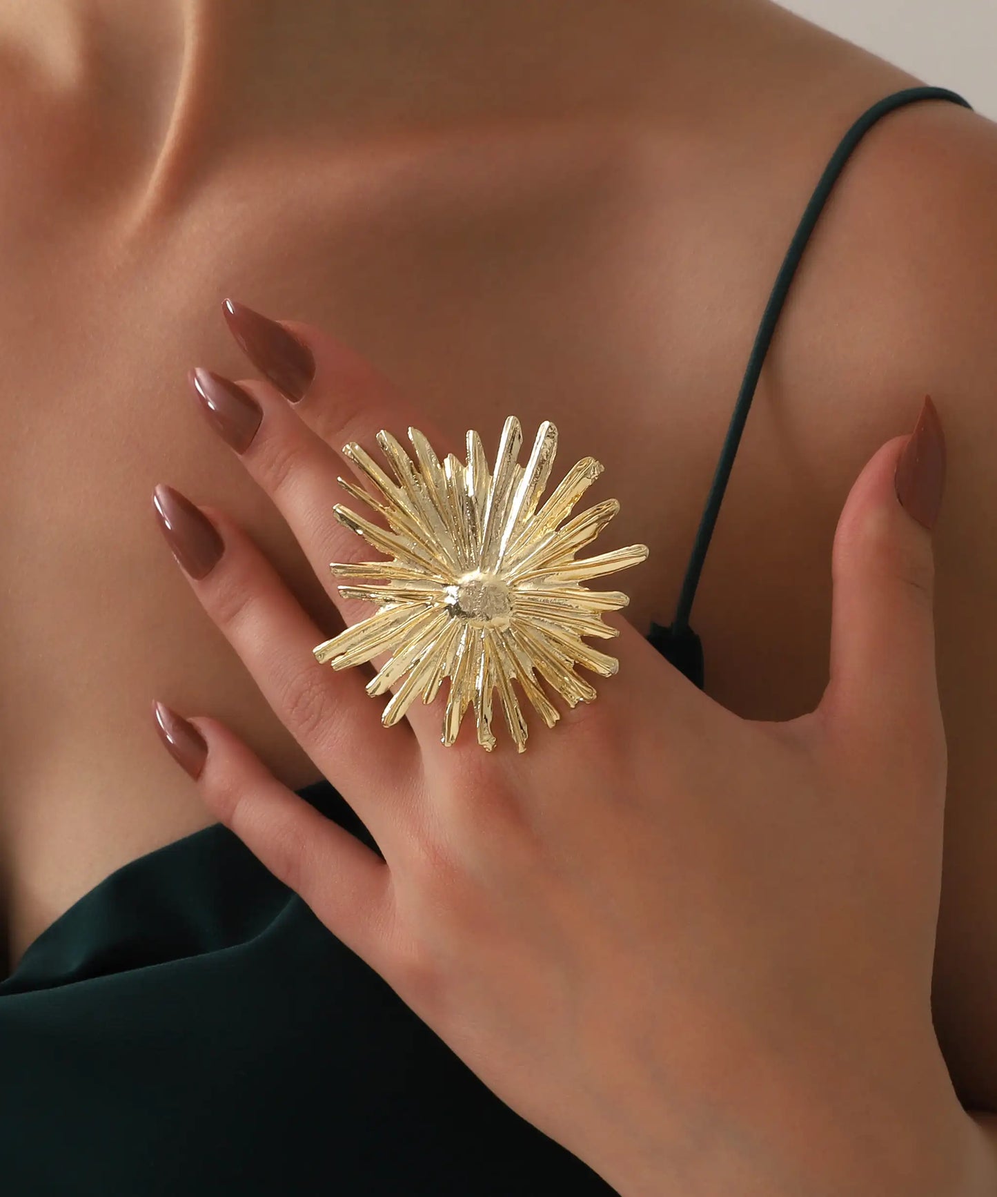 Gold Plated Flower Ring