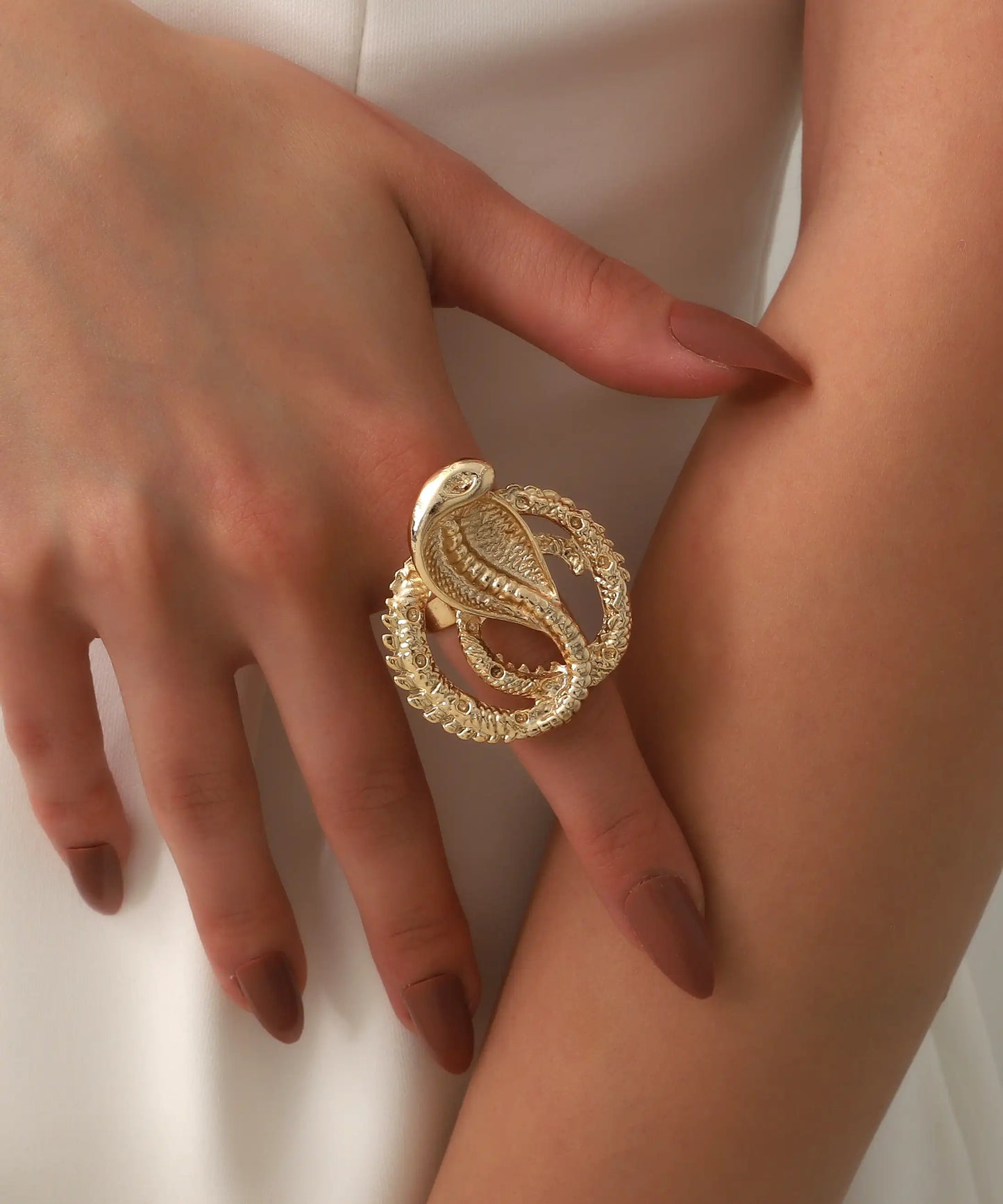 Gold Plated Snake Ring