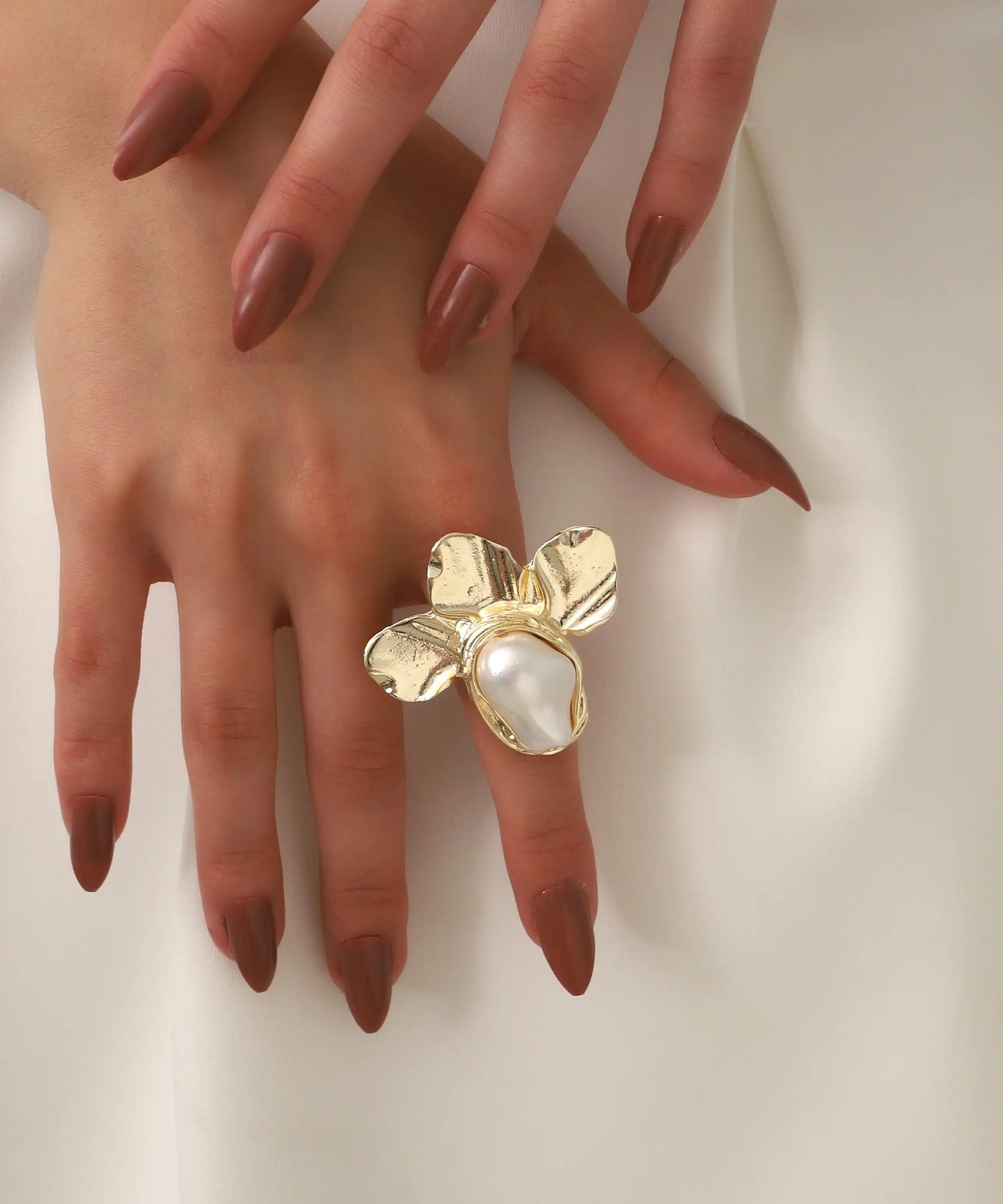 Gold Plated Pearl Ring