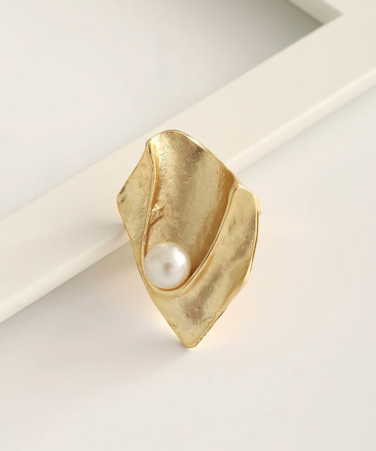 Gold Plated Pearl Ring